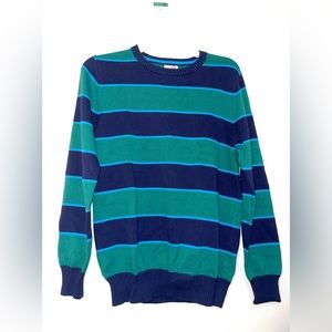 Cat & Jack Navy/Green Stripe Boys Sweater NWT